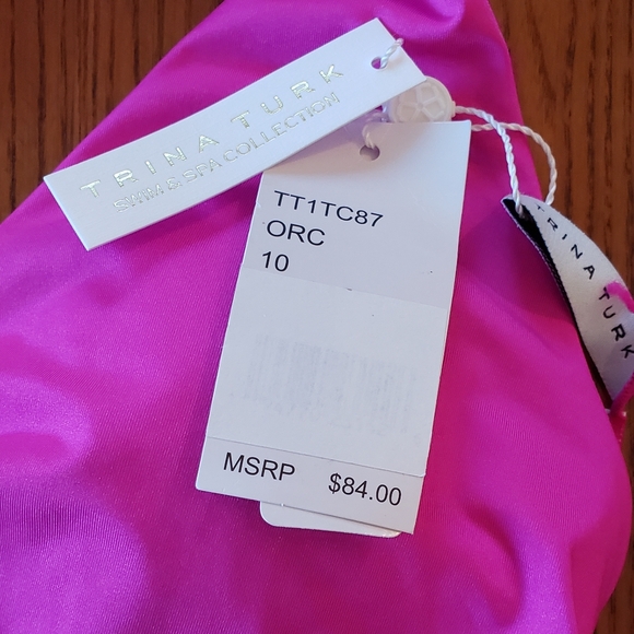 Trina Turk fuscia jewel-trim separates bikini, size 10/12 - Picture 7 of 12